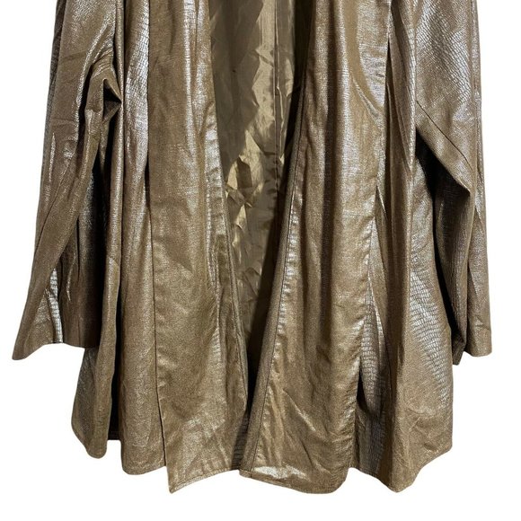 Dressbarn Womens Metallic Animal Reptile Print Draped Open Cardigan Size 18/20 - Picture 3 of 7